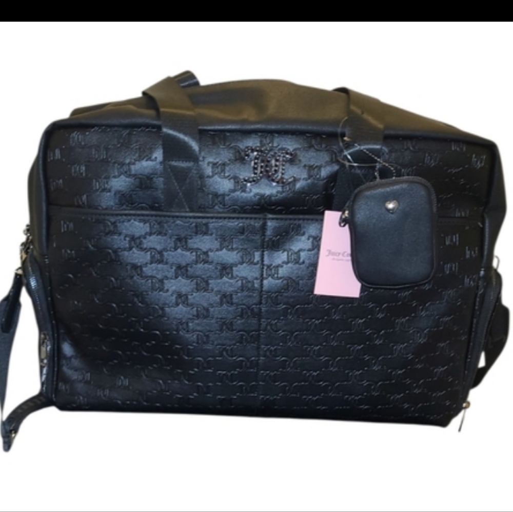 NWT Juicy Couture Black Embossed Weekender Travel Bag - Picture 3 of 16